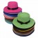 19 colors fashion Womens dress UPF50 summer beach sun Hats wide brim paper straw boater panama fedora flat topped straw hat