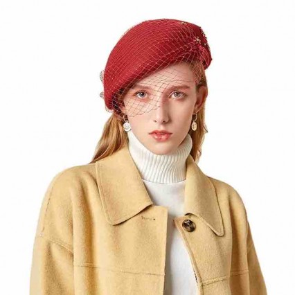 fashion womens luxury hats wool felt mesh veil pillbox hat Women Church Derby Wedding beret Vintage Fascinators fashion womens luxury hats wool felt mesh veil pillbox hat Women Church Derby Wedding beret Vintage Fascinators