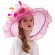 packable Women sun hat Ruffles brim Kentucky Derby Organza fascinator hats wedding Party hat with detachable flower as hair clip