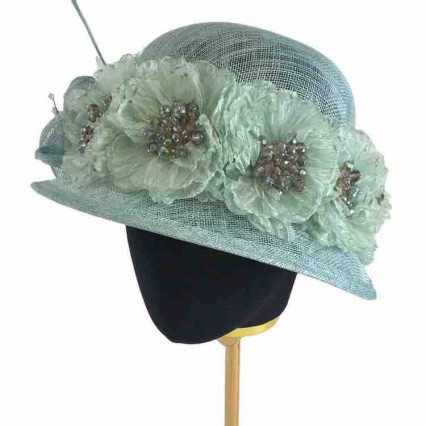 sinamay formal hats Kentucky Derby Dress Fascinator jeweled Floral Tea Party Wedding hat women church hats wholesale