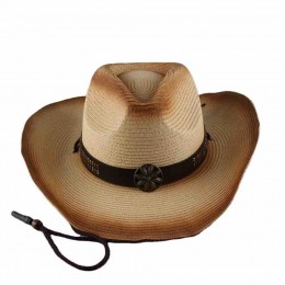 Wholesale paper straw fedora mens straw cowboy hats beach hat sun hats for men protection