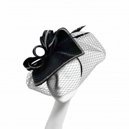 women lady girls satin Flower Feather fascinator hats dress Kentucky Derby Tea Party Headwear with mesh veil