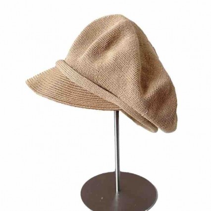 2024 new women ladies knitted paper straw brim newsboy hat UV protection beach sun hats beret knight cap