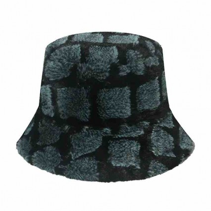 6 colors men woman winter hats grid Soft Artificial Fur Bucket Hats Fluffy Warmer Fisherman Cap bucket furry bucket hats