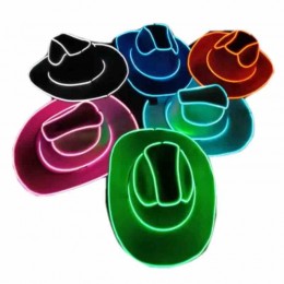 new fashion men women unisex 6 colors glowing cowboy hat LED light up velvet cowgirl hat western party club cowboy hats