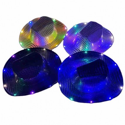 new fashion men women unisex glowing cowboy hat LED light up flashing sequins cowgirl hat western party club cowboy hats new fashion men women unisex glowing cowboy hat LED light up flashing sequins cowgirl hat western party club cowboy hats