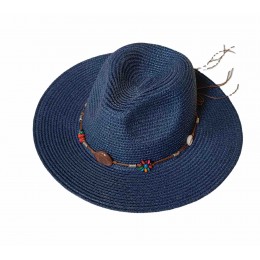 women ethic style beach panama paper Straw Hats Sun Protection UPF50 summer straw fedora hat wholesale