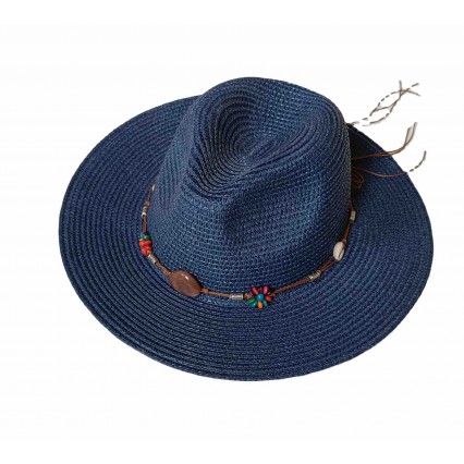 women ethic style beach panama paper Straw Hats Sun Protection UPF50 summer straw fedora hat wholesale