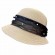 2024 new ladies women Sun Hats paper Straw beach sunscreen cloche hat with pearl organza ribbon for Travel Outdoor