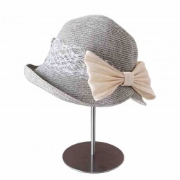 2024 new ladies women Sun Hats paper Straw wide brim split back beach hat cloche hat with bowknot for Travel Outdoor