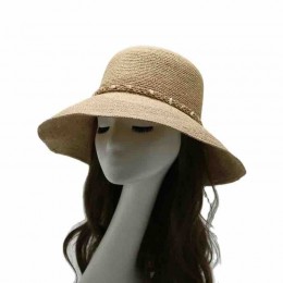 2024 new ladies women packable Sun Hats crochet raffia Straw wide brim beach hat for women cloche hat for Travel Outdoor