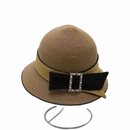 2024 new ladies women Sun Hats paper Straw wide brim beach hat for women cloche hat with bowknot for Travel Outdoor