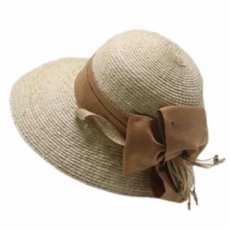 2024 new ladies women Sun Hats paper Straw wide brim beach hat for women cloche hat with bowknot for Travel Outdoor