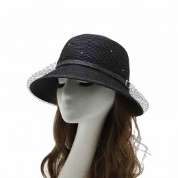 2024 new ladies women Sun Hats paper Straw wide brim beach hat for women cloche hat with mesh veil for Travel Outdoor