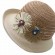 2024 new ladies women Sun Hats two tone paper Straw wide brim beach hat for women cloche hat with flowers for Travel Outdoor