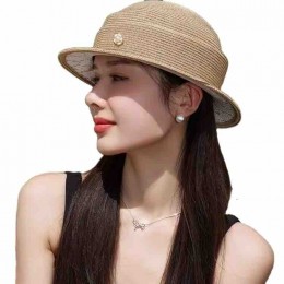 2024 new women Sun Hats paper Straw wide brim beach hat for women cloche hat for Travel Outdoor