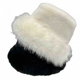 fashion Women's artificial Fur Bucket Hat Fluffy Winter Warmer Fisherman Warm Windproof Hat for Girls