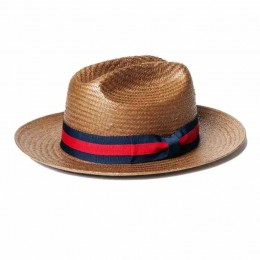 Wholesale natural straw sun beach fedora cowboy hat mens quality straw cowboy hats with stripe ribbon