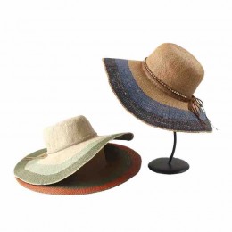 women Sun Hats floppy flounce Wide Brim packable stripe Straw beach hat for women cloche hat for Travel Outdoor