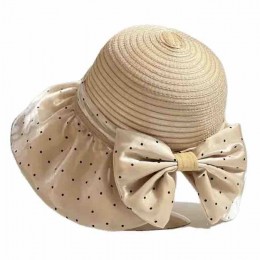 2024 new women Sun Hats paper Straw wide brim beach hat for women with satin bowknot cloche hat for Travel Outdoor