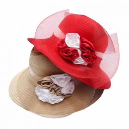 wholesale fashion packable wide brim kentucky derby hats satin breathable Church wedding fascinators sun hats for women summer