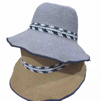 women Sun Hats Color block Wide Brim raffia Straw beach hat for women cloche hat for Travel Outdoor