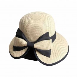 2024 new women Sun Hats paper Straw split back beach hat for women with bowknot cloche hat for Travel Outdoor