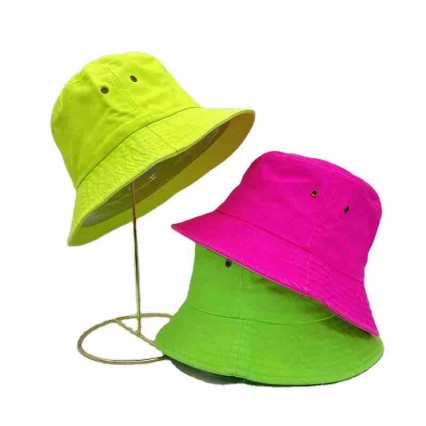 men Women Casual wide brim Fishing Bucket stylish hats Travel Outdoor hiking fisherman Hat Fluorescent Candy green bucket hat