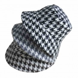 autumn winter Classic Houndstooth Print Bucket Hat for Women Stylish Fisherman Sun Cap Vintage Winter Fall Dress