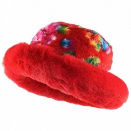 2 colors Women Winter faux fur fluffy chinese north west floral Hats fisherman fuzzy bucket hat