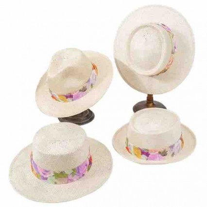 new fashion chic women ladies straw hat sisal straw floral ribbon wide brim outdoor dress fedora beach sun panama hat