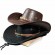 fashion classic men leather western cowboy hat cattlemen leather cowboy hats for men