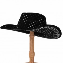 fashion classic women rhinestone suede cowgirl hats western cattlemen plain felt wide brim sombreros party cowboy hat wholesale