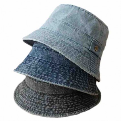 men and Women cotton denim hats Fishing Bucket Hats Travel Outdoor washed bucket hat