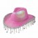 Neon Sparkly Glitter Space party Cowboy Hat Women Funny Metallic Space Shiny Cowboy Hats Flashing Party Hat with stars tassels