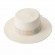 fashion chic women white paper Straw flat top fedora hat beach UV protection sun hats with embroidery ribbon