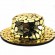 new fashion chic men women Metal patches Flat Top boater hat Wide Brim boater jazz Fedora Hats for party club