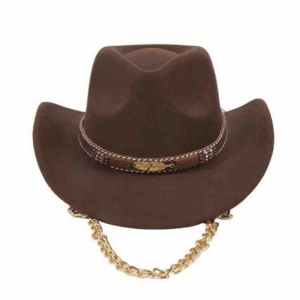 new fashion felt cowboy hats for sale cowgirl hat ranchers wide brim hat with leather belt & chain