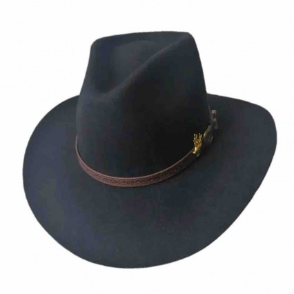 High Quality 100% Wool Western Cowboy Hat With Leather Band and Strings For Man cowboy hats