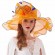 packable ladies hats wedding church wide Ruffles brim Kentucky Derby Organza Dress Party hat with detachable flower as hair clip