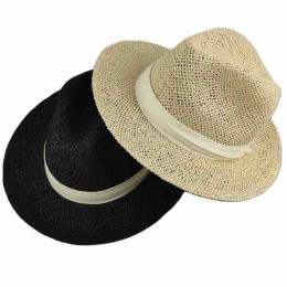 Wide Brim beach panama paper Straw Hats Sun Protection Men Fedora Hats UPF50 summer hat men