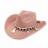 fashion men women wide brim pink paper straw shell chain decoration Western Cowboy cowgirl hat women\'s cattleman beach sun hat