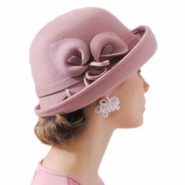 Fashion women 100 australian wool felt hat fedora bowler derby hat church dress cloche fedora hats women wholesale