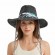 ethnic women fashion black straw beach fedora sun hat outdoor travel UV protection jazz panama hat with woven band