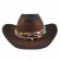 fashion chic womens ethic brown printed paper Straw cattleman cowboy hats beach UPF 50+UV protection sun hat cowgirl hat