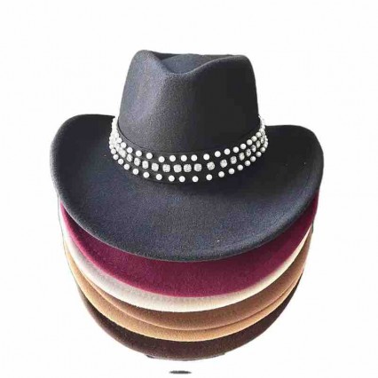 fashion Cowgirl Hat Bling Diamond glitter women cowboy Hat party rhinestone cowgirl womens cowboy hats