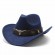 new fashion men womens unisex blue felt cowgirl hat western cattlemen cowboy hats men with leather band