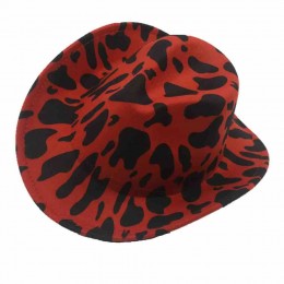 new fashion men & womens unisex red felt cowgirl hat women's western cowboy hats with cow pattern