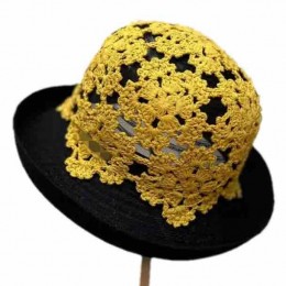 ready to ship cotton crochet black sun hat women Travel Outdoor beach summer hats women female