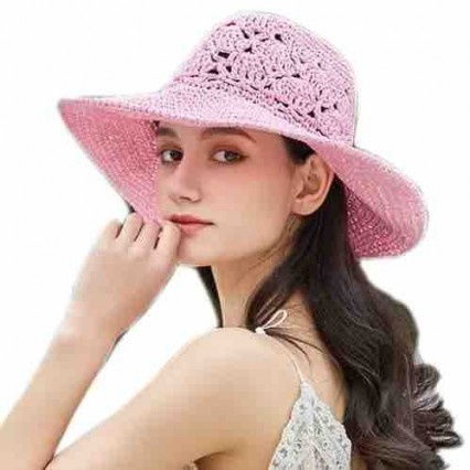 women female beige, pink , brown summer handmade crochet cowboy hat WOMAN cowgirl hat summer cowboy hats